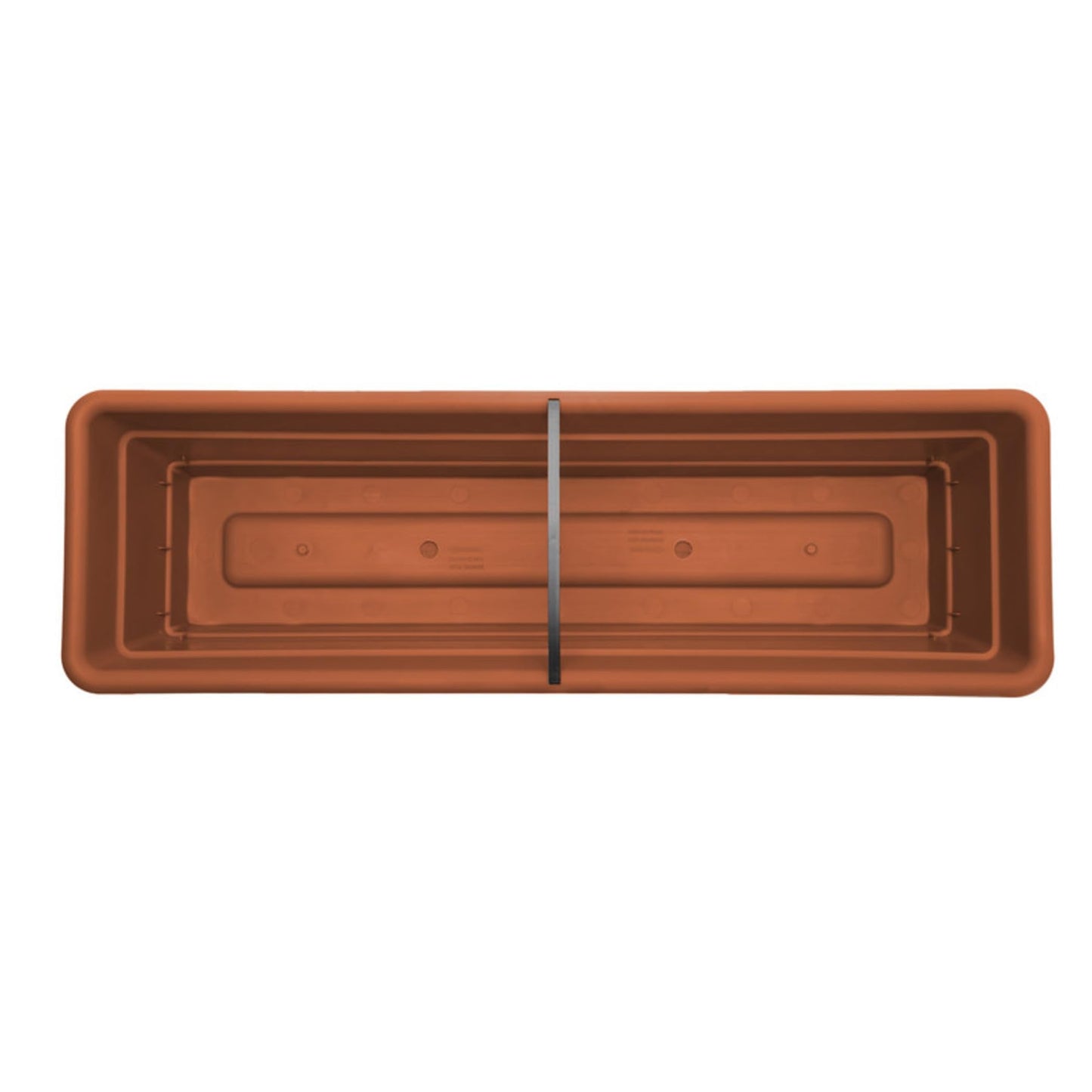 Bloem Dura Cotta 18" Plastic Window Box Planter with Saucer Tray: Indoor/Outdoor, for Windowsill, Ledge, & Tabletop, Terra Cotta