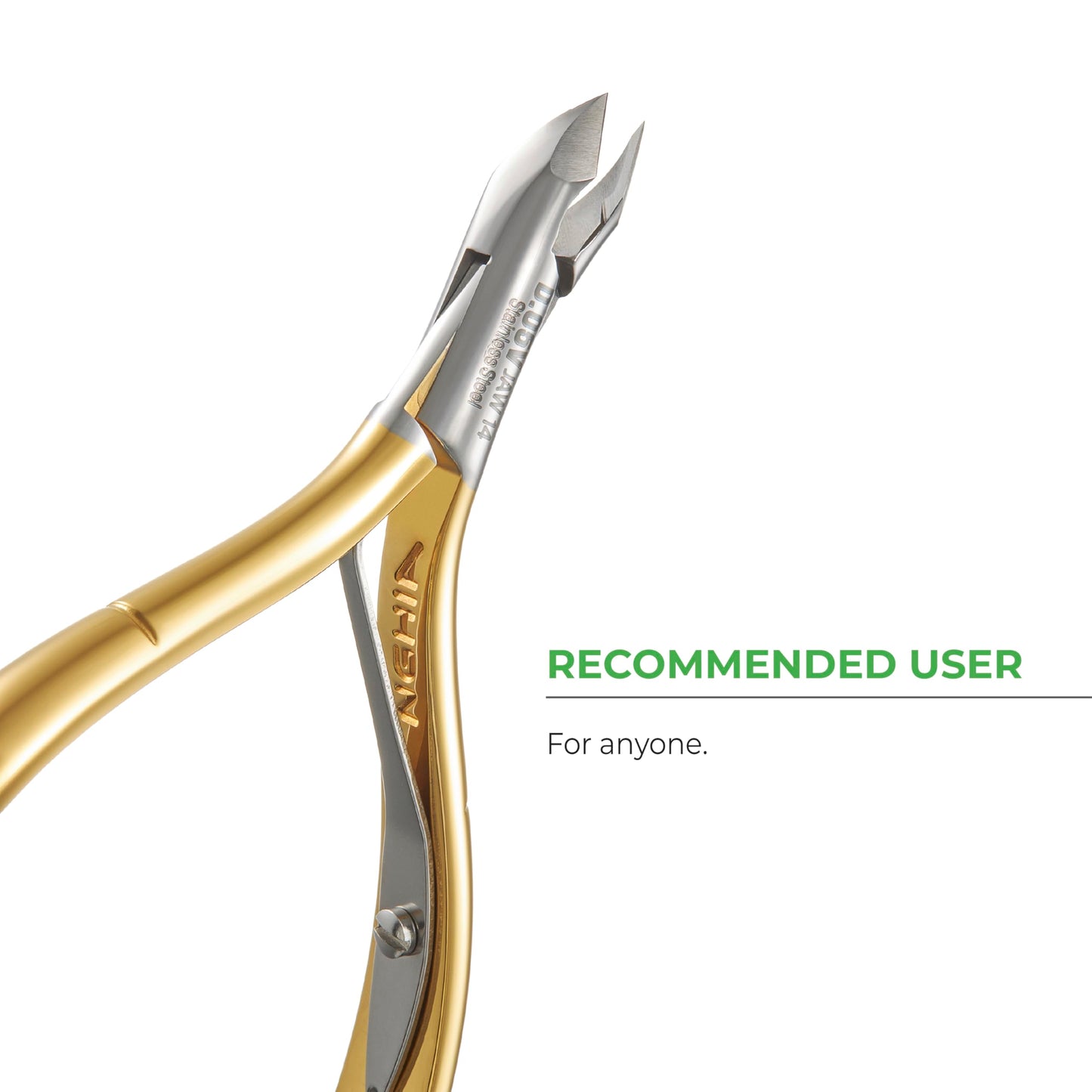 NGHIA Premium Cuticle Nipper - D-05V Jaw 14 (Stainless Steel) - Professional Nail Tools