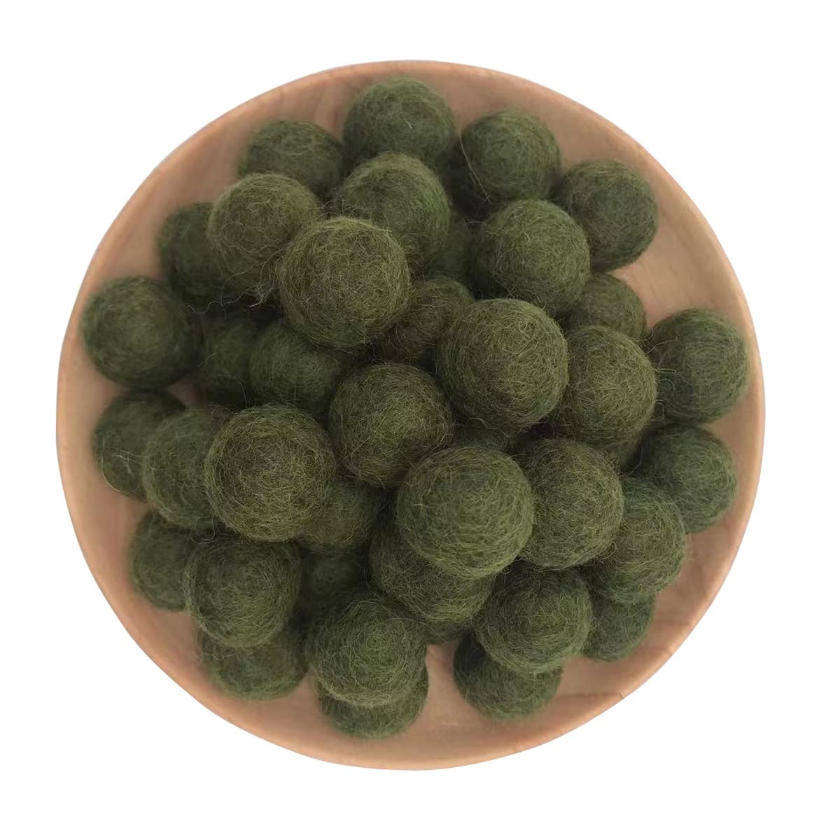 Felt Wool Beads Balls Pom Pom Handmade DIY for Craft Dream Catcher Pompom Home Decor Nursery Party Props (ArmyGreen 20mm 30pcs)