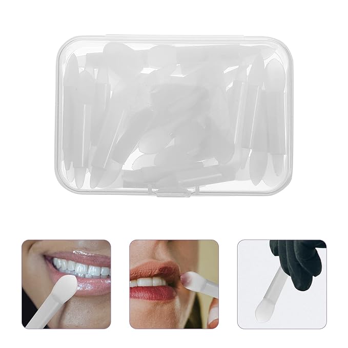 30 pcs Silicone Exfoliating Lip Brush Lipstick Applicator with Brush Cover Multifunctional Make Up Brush Lip Gloss Wands Cosmetic Tool