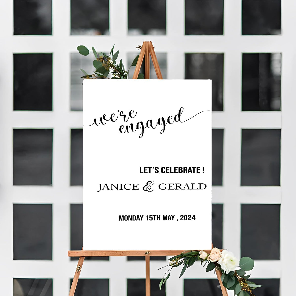 Engagement Party Sign, Engagement Decorations, Minimal Engagement Party Welcome Sign Portrait, Engaged Printable Sign Template, Custom Engagement Welcome Sign