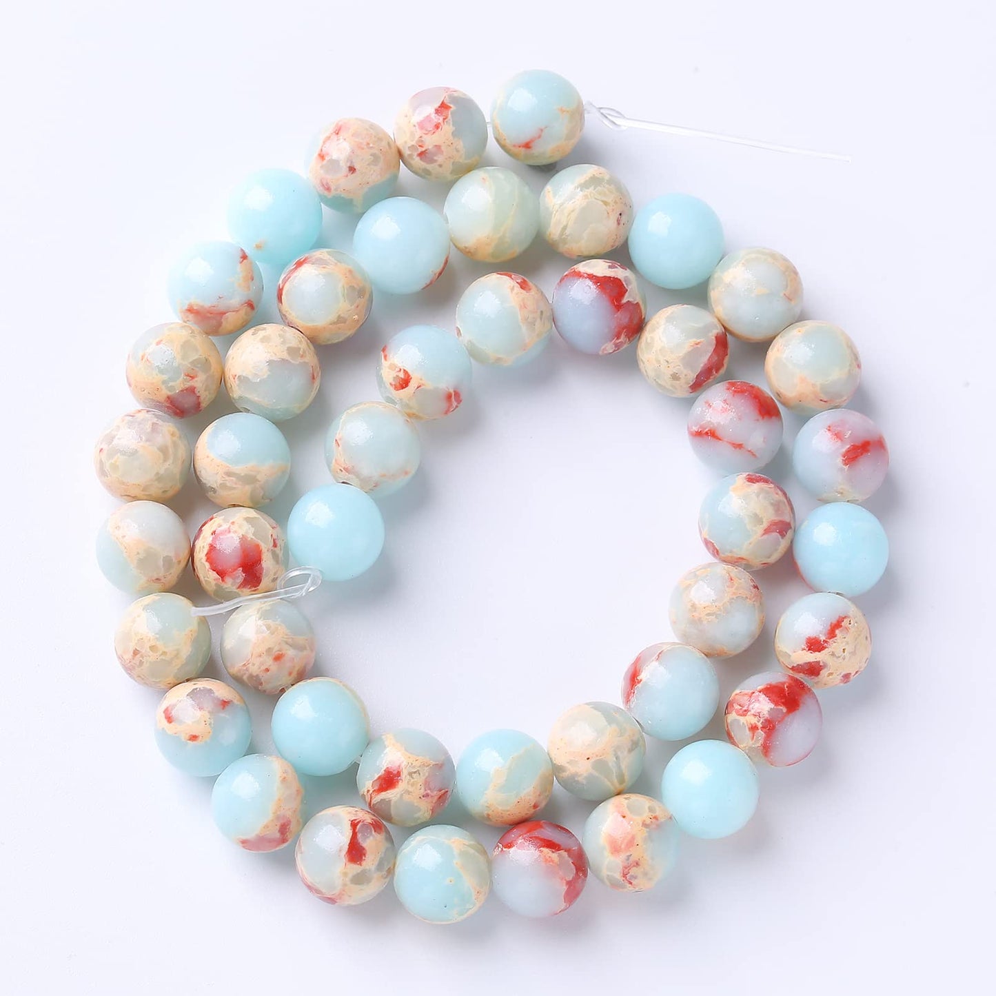 90PCS 4mm Natural Blue Jasper Beads Longevity Mountain Stone Round Loose Spacer Beads for Jewelry Making DIY Energy Stone Healing Power Bracelet 15"(4mm, Blue Jasper)