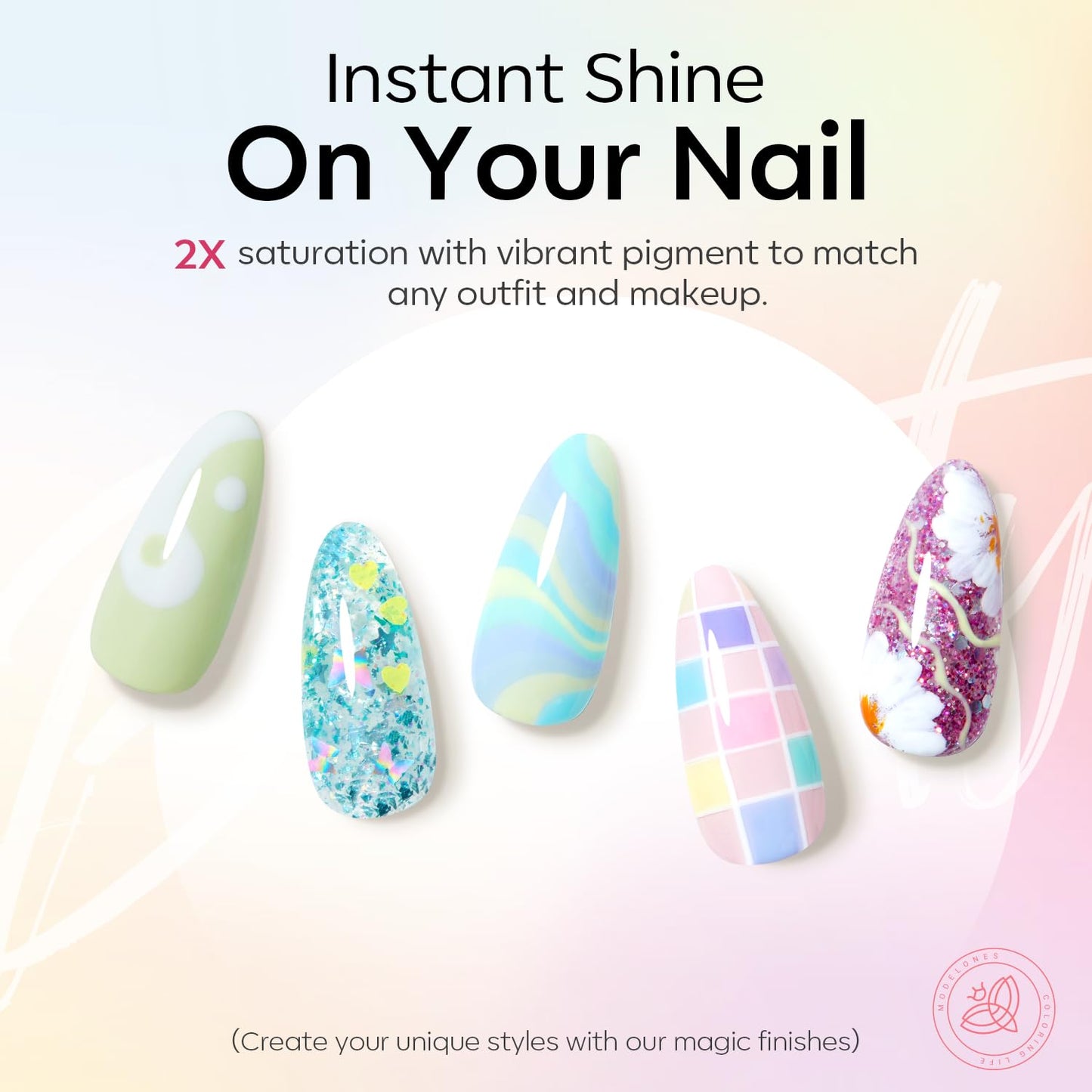 modelones 24Pcs Gel Nail Polish Set, 20 Colors Easter Pastel Gel Polish Set Macaron Colors with Glitter & Glossy & Matte Top + Base Coat Soak Off LED Nail Art Kit Salon at Home