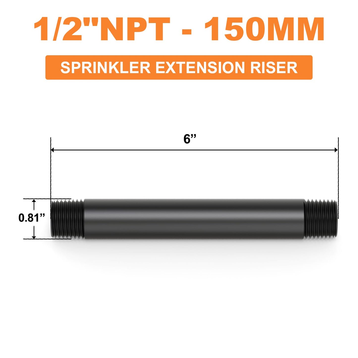 GASHER 12Pcs 1/2 Inch MNPT PVC Male Pipe Thread Sprinkler Head Pipe Riser Extension for Lawn Irrigation System,Length 6 Inch