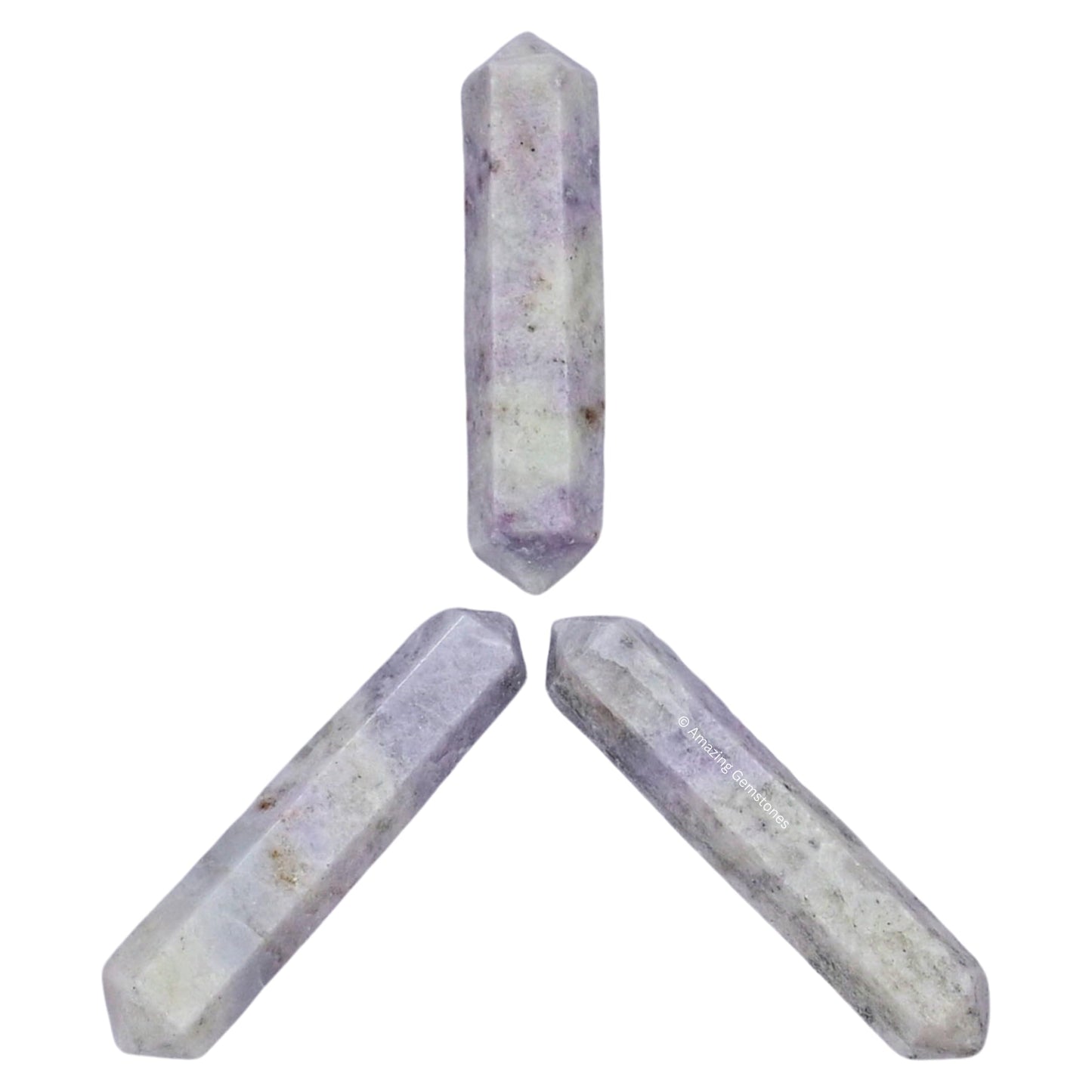 Amazing Gemstone Hackmanite Crystal Points Bulk Healing Crystals - Pack of 3 Double Terminated Healing Wand Point Bulk Crystals for Crafts, Crystal Grid - Premium Crystals for Beginners Gifts