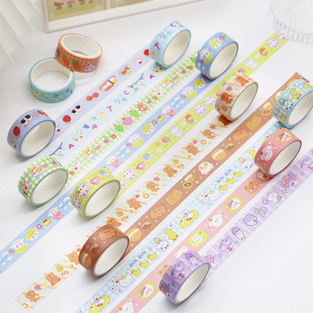 MAFELOE 2 Meters Long 60 Rolls Washi Tape Set, Decorative Adhesive Supplies for Scrapbook, Arts & Crafts-Cute Suit (White Box)
