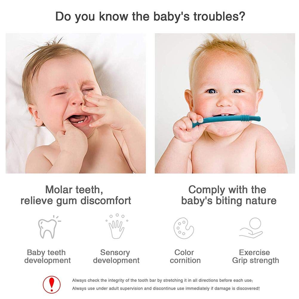 Stylebest Hollow, Silicone Baby Teething Toys Chew Straw for Infants 0-6 Months, with Soft Massage Teeth and BPA Food Grade Material (Mixed Color)