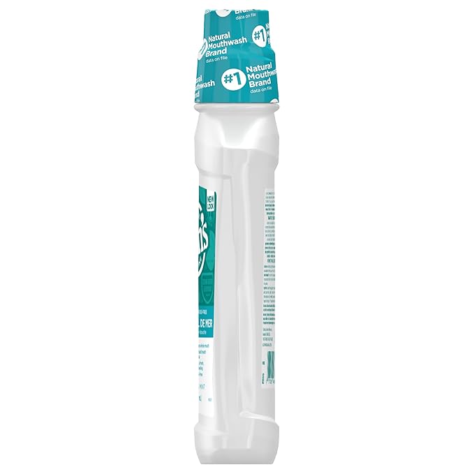 Tom's of Maine Sea Salt Natural Alcohol-Free Mouthwash, Refreshing Mint, 16 Fl Oz (Pack of 3)