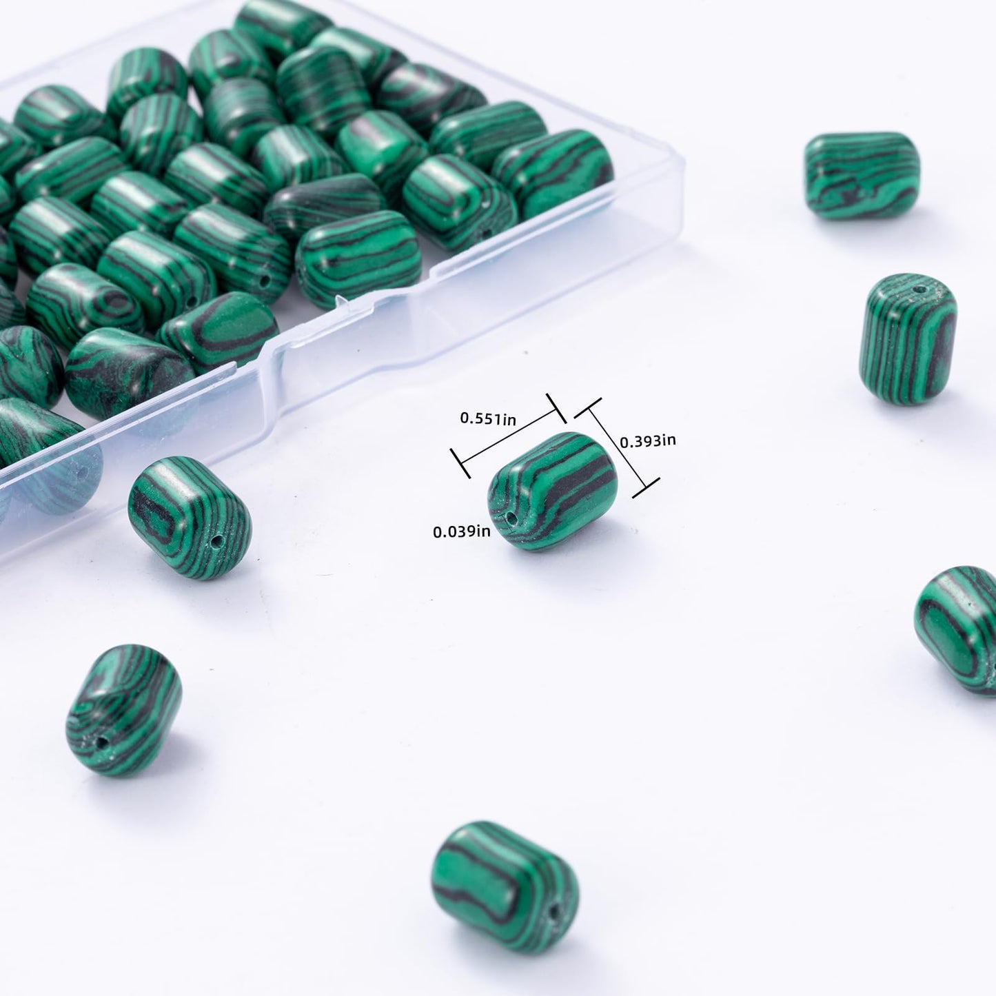 Natural Malachite Cylinder Tube Beads 10x14mm 38cm/str Loose Semi Gemstone Stone Beads for Making Bracelets Necklace