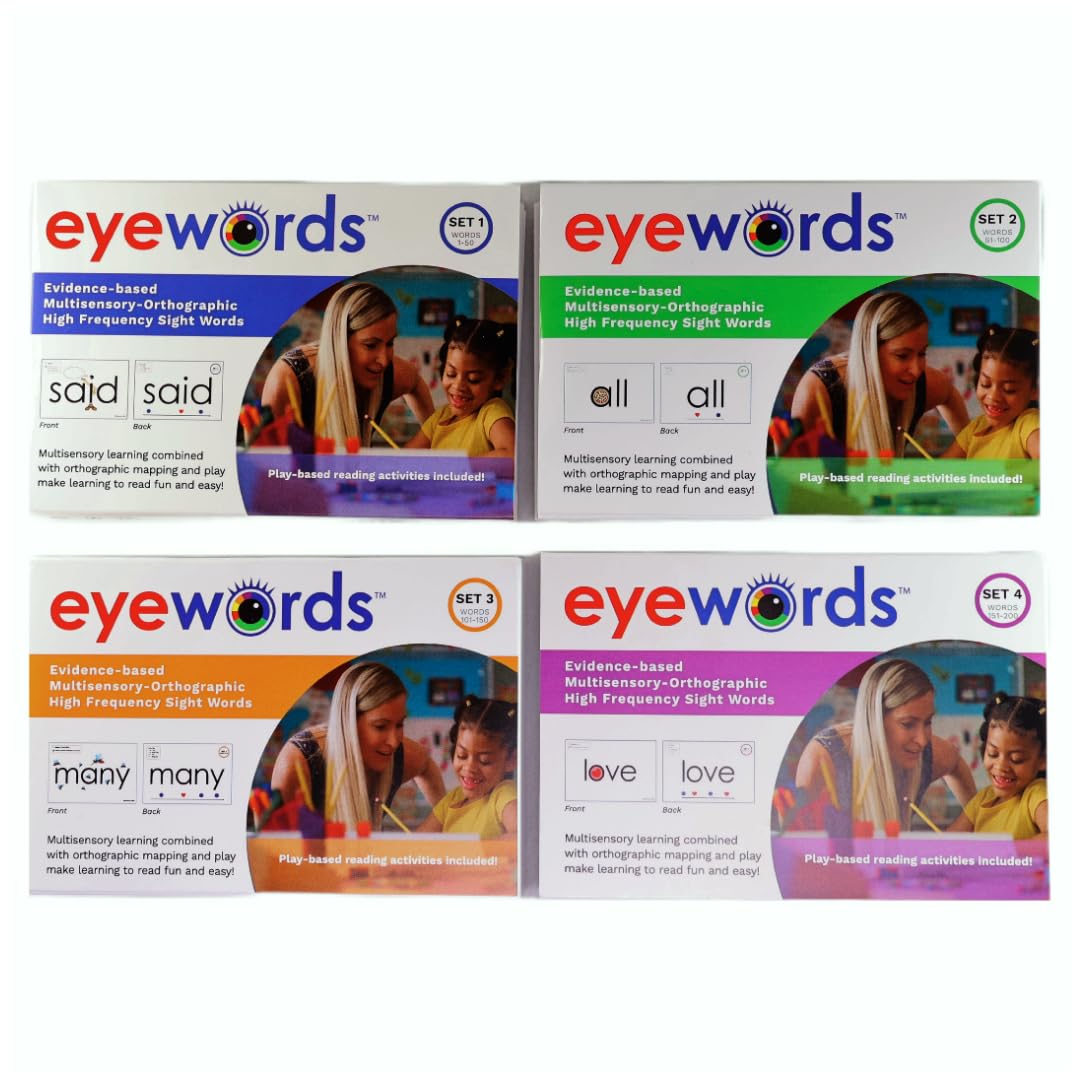 Multisensory-Orthographic High Frequency Teaching Cards Bundle, Sets 1-4, Words 1-200