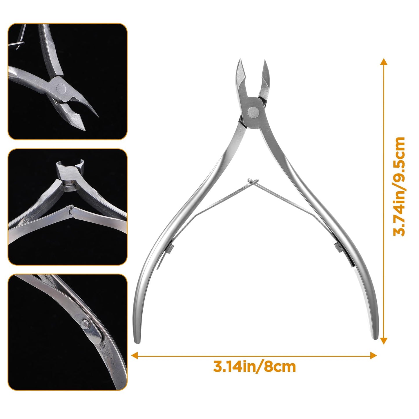 Ptwola 12 Packs Professional Cuticle Trimmer Nippers Stainless Steel Nail Cuticle Cutter Sharp Pointed Blade Dead Skin Remover Clipper Scissor Pedicure Manicure Tool for Fingernails Toenails Care