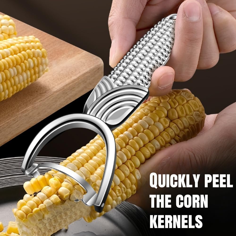 Huakai Corn Prep Peeler,Corn on the Cob Stripper Tool/Wider non-slip Handle/10-year Rustproof/Durable and efficient.