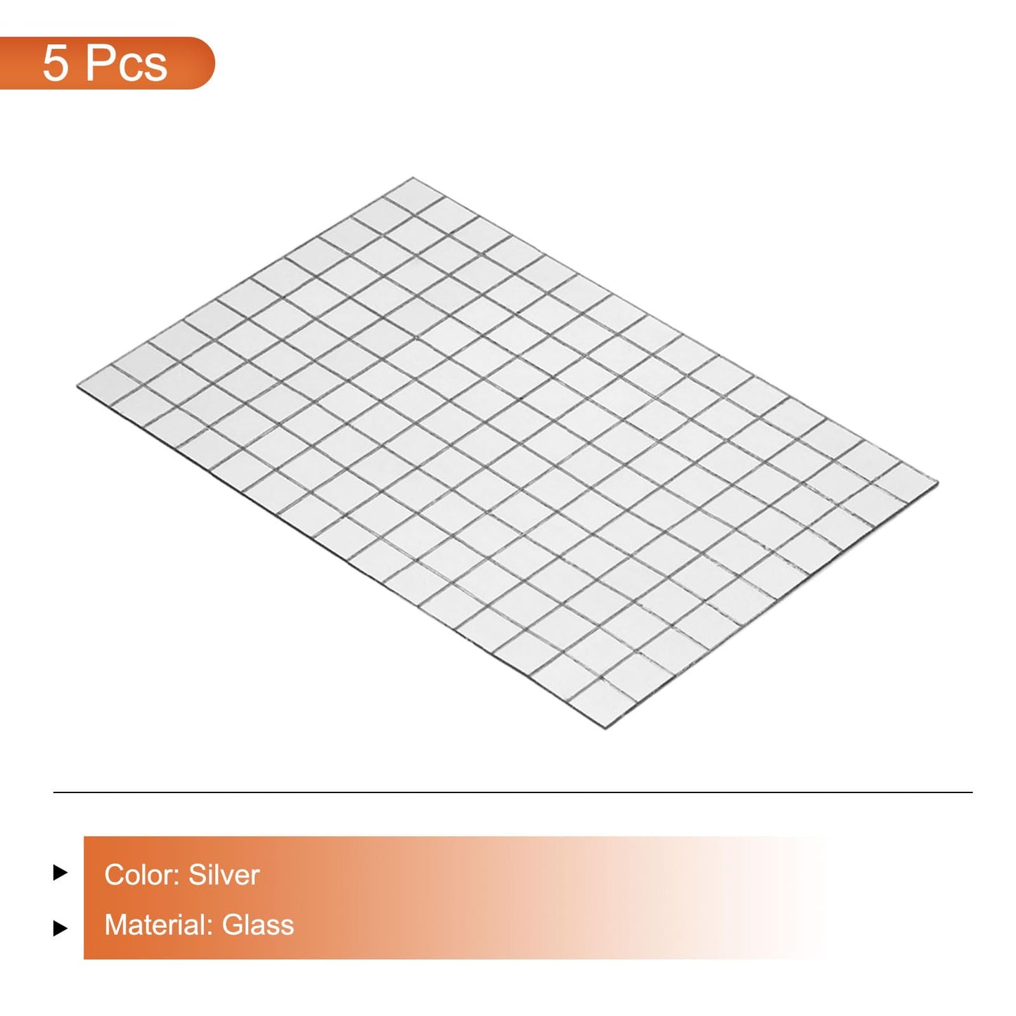 MECCANIXITY 750Pcs Mirror Mosaic Tiles, 10 x 10mm Square Glass Tiles Self-Adhesive Small Mirrors for Crafts, 3D Background Wall, DIY, Disco Light Ball (Silver)