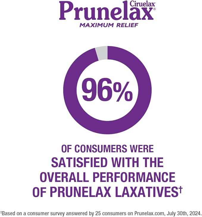 Prunelax Ciruelax Maximum Relief Laxative Tablets with Natural Senna for Occasional Constipation, Senna Extract, Vegan & Gluten-Free, Gentle Overnight Relief - 100ct