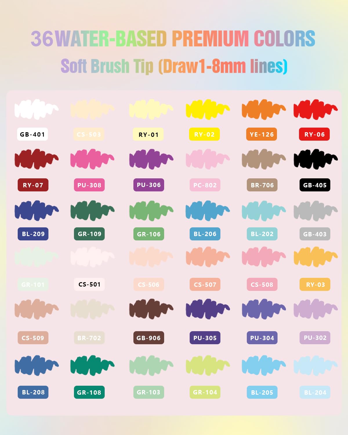 Xipan 36 Colors Nail Art Pens Set, 3D Nail Polish Pens Quick-Drying Nail Art Acrylic Paint Nail Point Dotting Liner Pen Tools for Home & Salon Nail DIY
