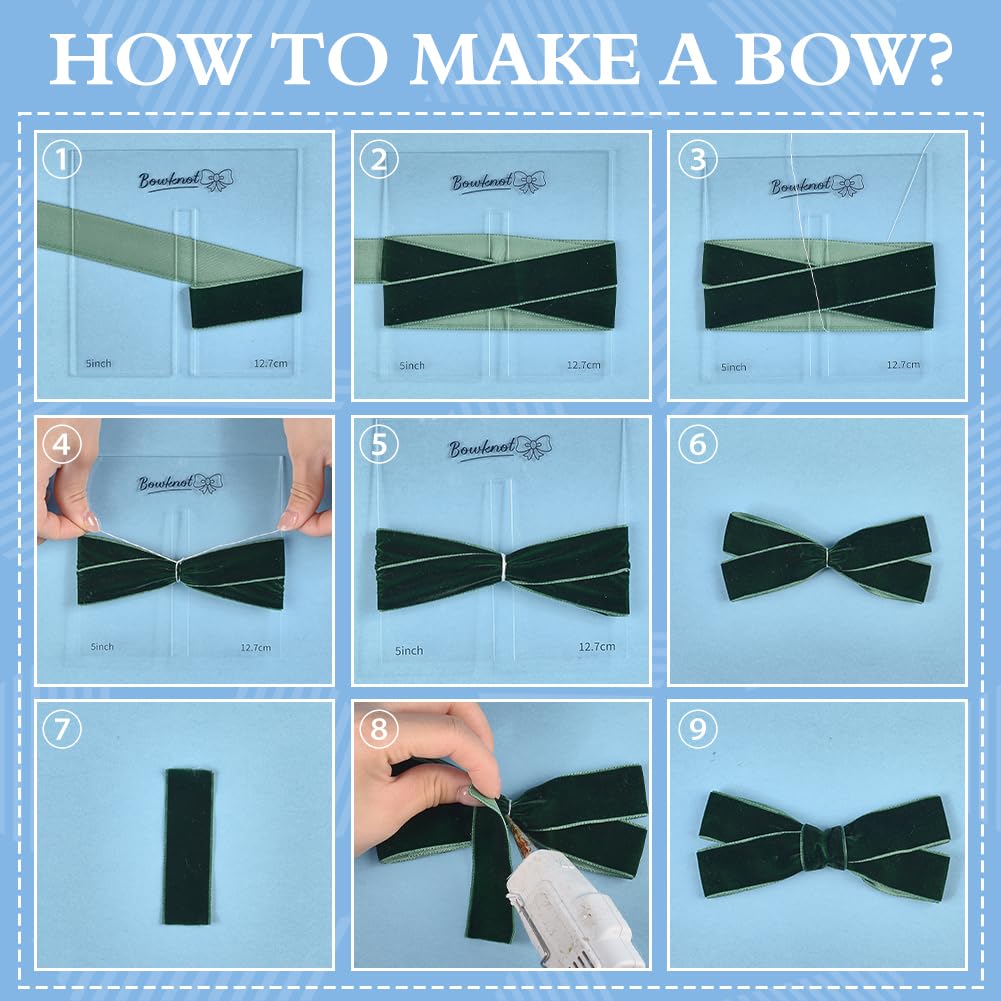 BENECREAT 6Pcs Bow Maker Templates, 3"/ 4"/ 5"/ 6"/ 7"/ 7.9" Acrylic Bow Tie Boards Craft Sewing Tool for Ribbon Bow Making Hair Bows Gift Bows Crafts Making, Slot: 0.39inch