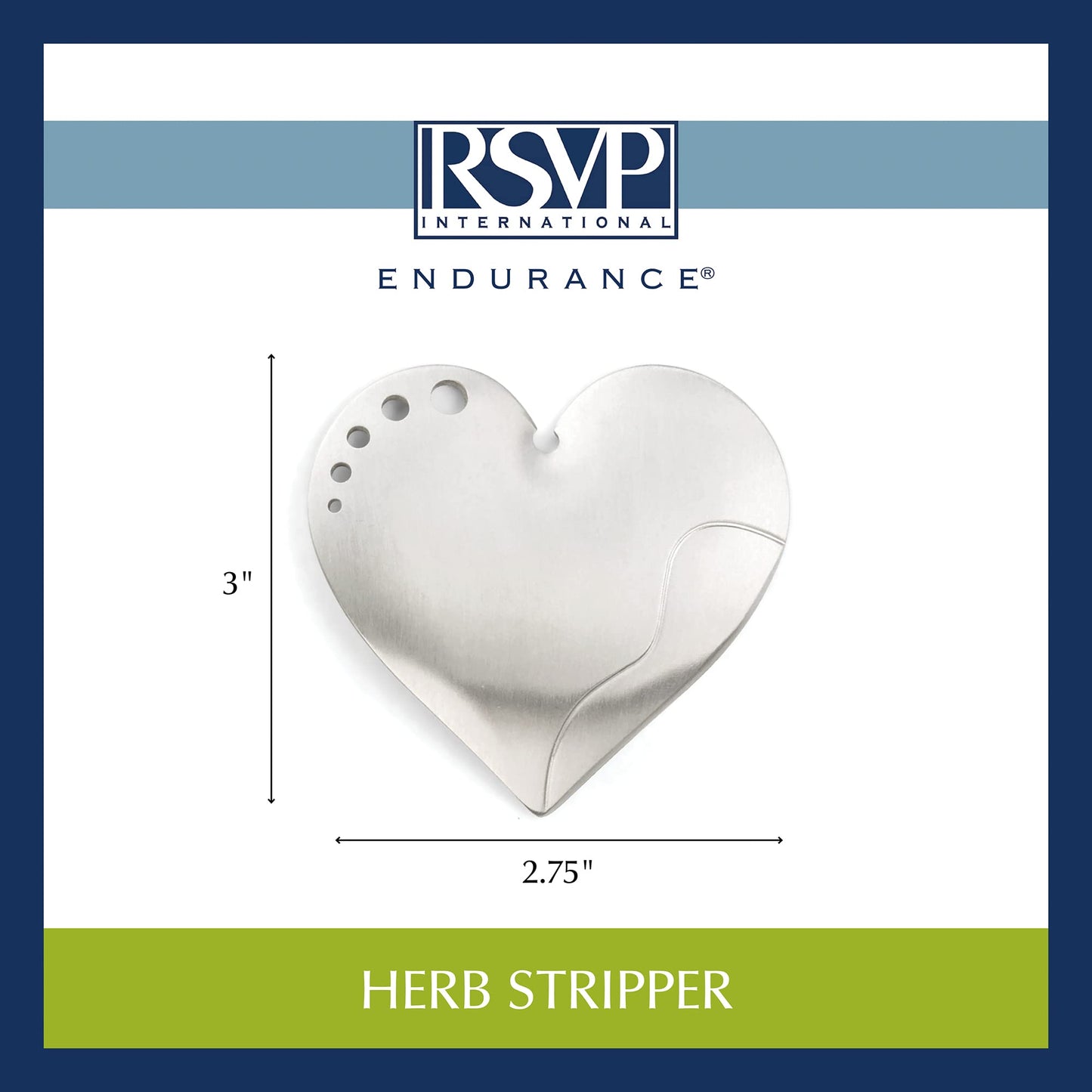 RSVP International Endurance Kitchen Collection Herb Stripper, Heart Shape, Stainless Steel