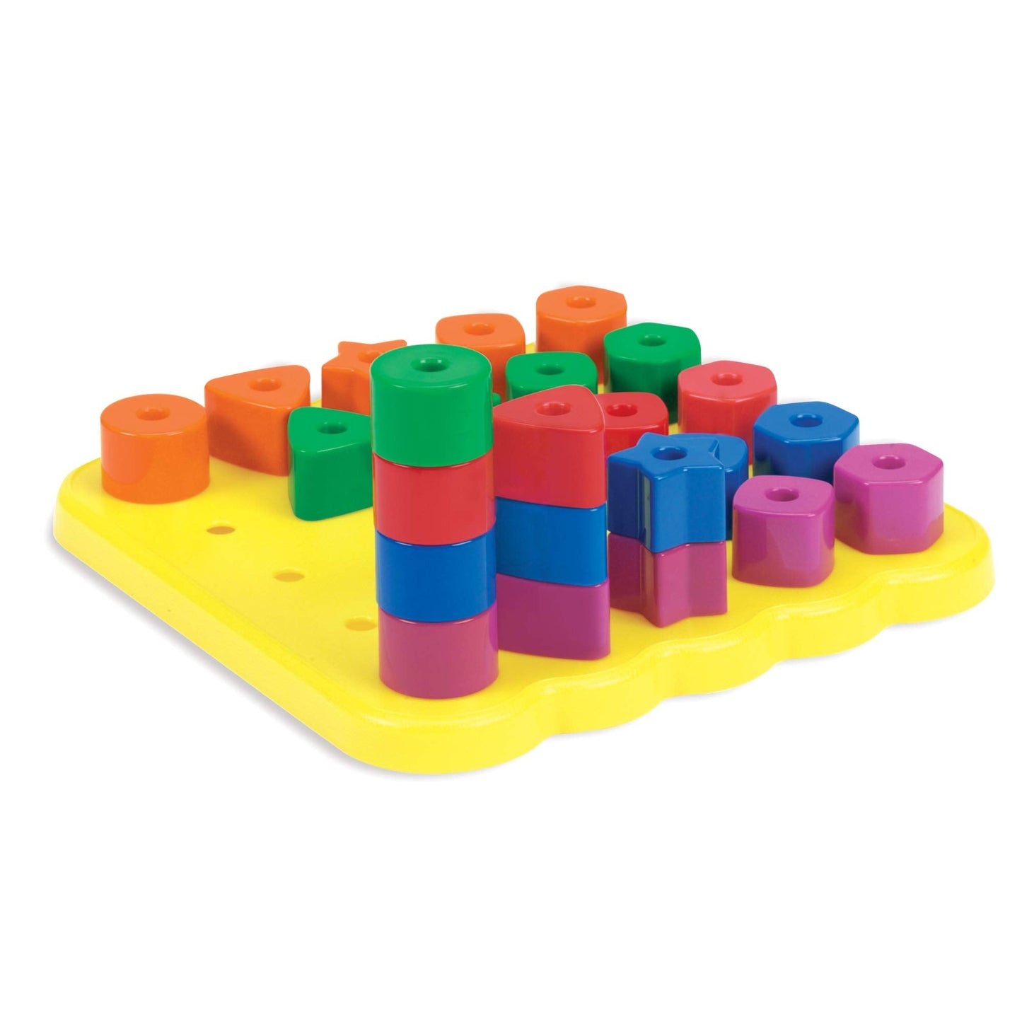 Learning Resources Stacking Shapes Pegboard, Toddler Activity,Fine Motor Toy, Gifts for Boys and Girls, 27 Piece Set, Ages 2+