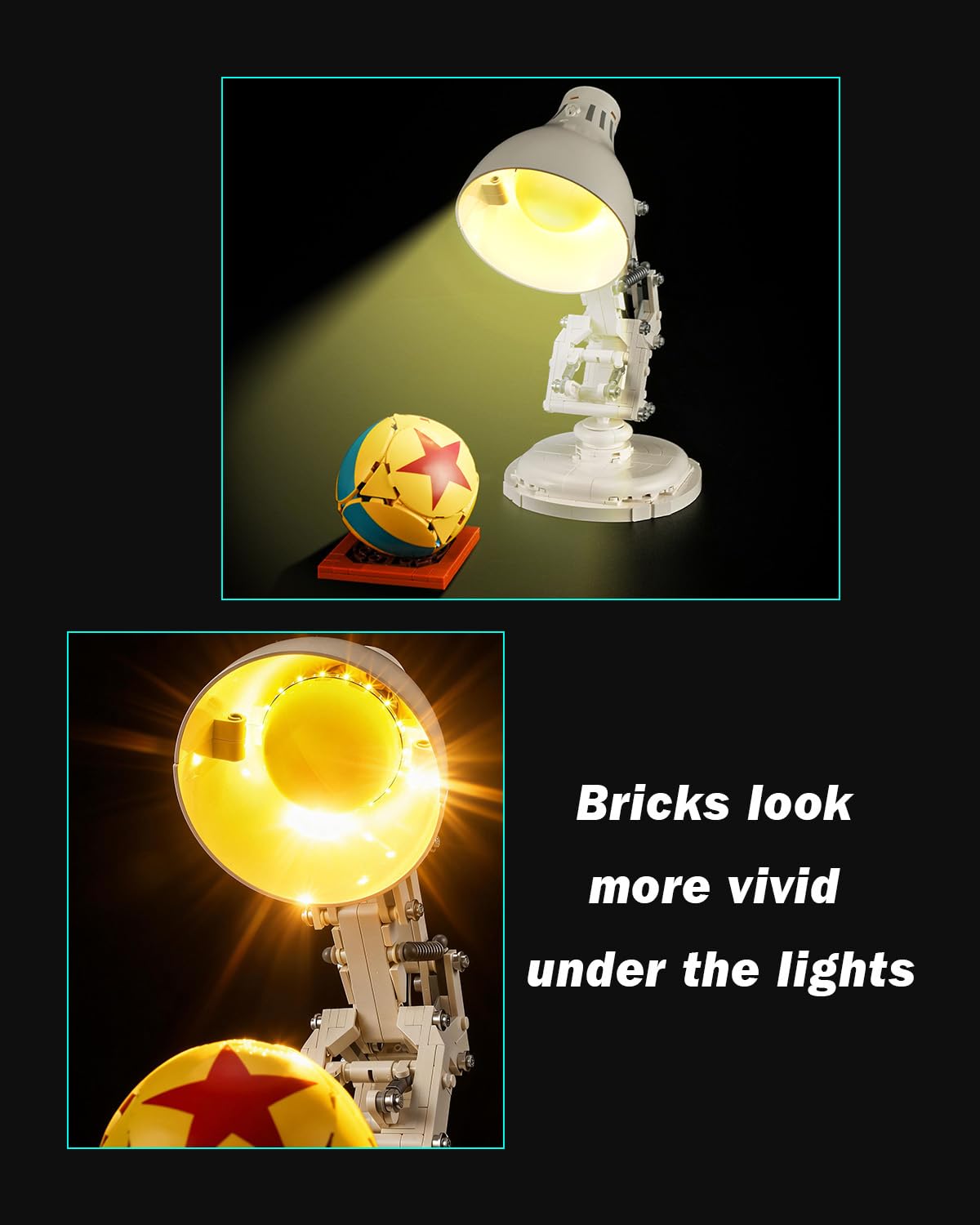 Mililier LED Light Kit for Lego 21357 Pixar Luxo Jr. Building Set, Compatible with Lego 21357 Building Blocks Model(Not Include Blocks Set)