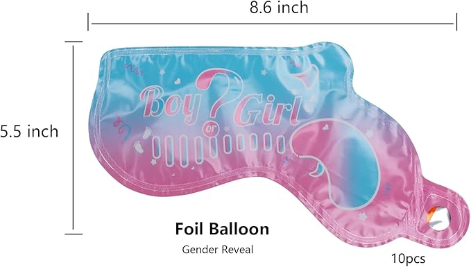 Gender Reveal Confetti 10pcs Ideas Balloon Boy or Girl Revelacion De Sexo Baby Party Decorations He or She (Blue)
