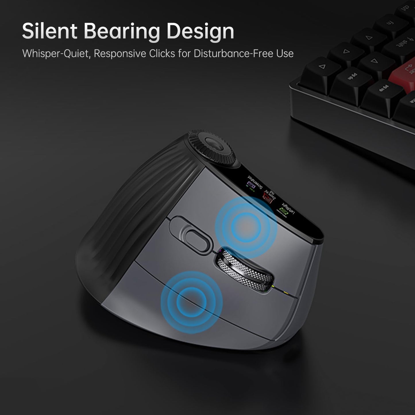 NYIEFADA Ergonomic Vertical Mouse Wireless, Rechargeable Bluetooth Ultra-Fast Scrolling 4800 DPI Ergo Mouse, 2.4G Quiet Clicks 6 Buttons RGB Optical Mice, 3 Multi-Device Connectivity for Mac, Laptop