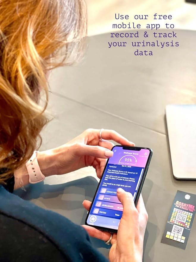 Wellness Urine Home Test Strips with Mobile App. Home Kidney Test Illustrated of Your Health Based on pH, Keto, Protein end More. UTI test strips for women. Urinalysis Test Strips. Liver Test.