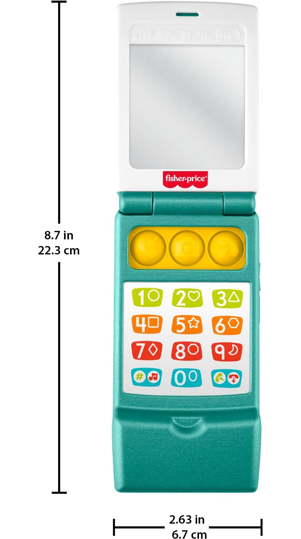 Fisher-Price Baby Toy Flip Phone Laugh & Learn Musical Learning Activity for Toddler Pretend Play Infants Ages 6+ Months