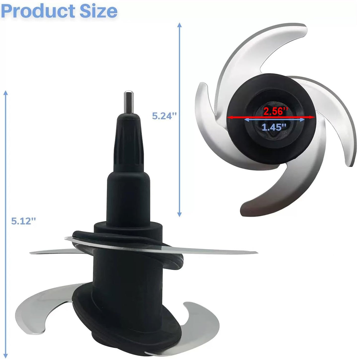 4 Blade Ninja Blender Blade Replacement Parts Compatible with 64oz(8Cup)72oz(9Cup) Food Processor Bowl Ninja Blades Auto iQ Chopping Blade 319KKU770 for Pitcher BL681A BL682 BL770AMZ and More