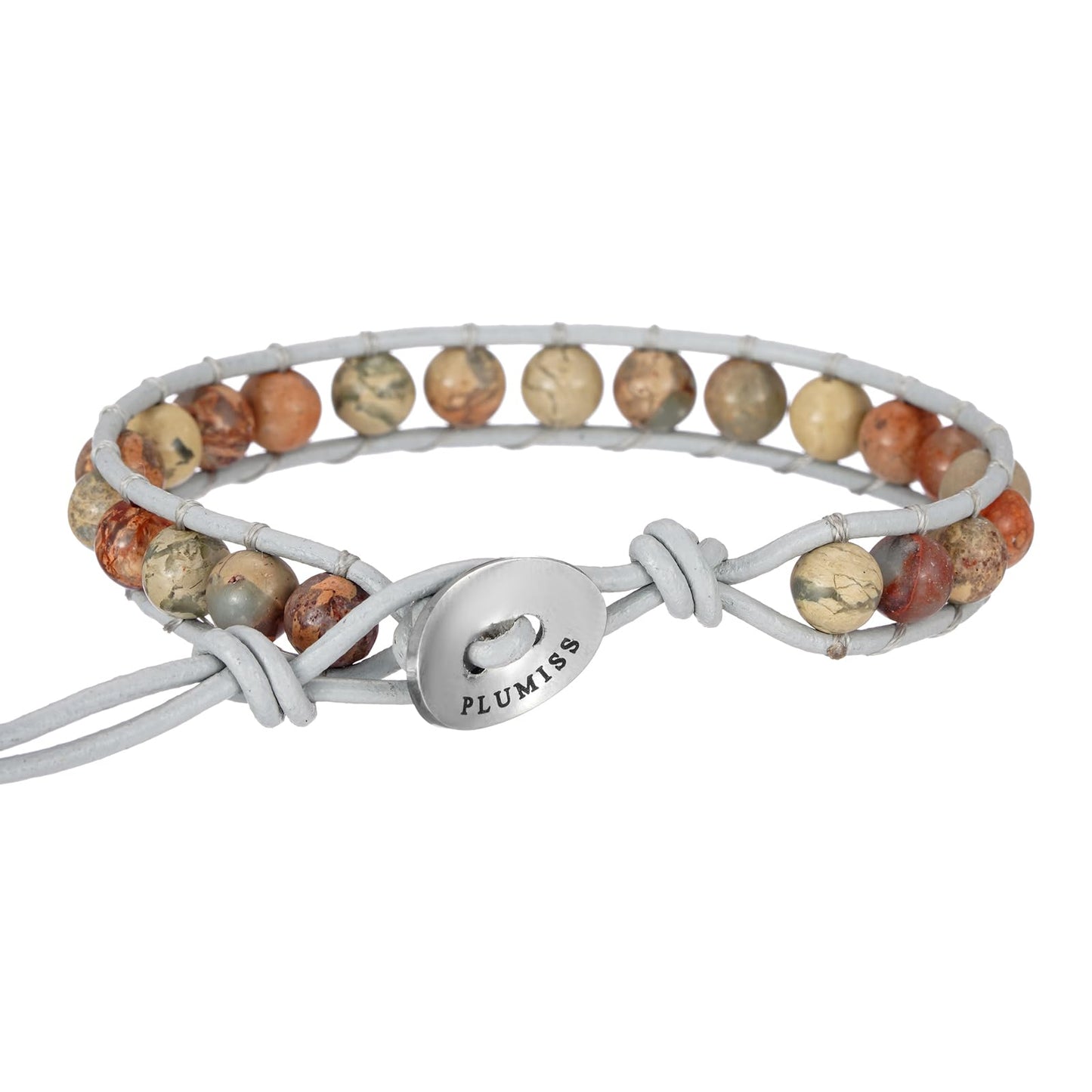 Plumiss Women Natural Agalmatolite 6mm Healing Stone Bead Wrap Bracelets Jewelry Gift