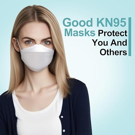LEMENT KN95 Face Masks - 100 Pack Breathable Comfortable Disposable Masks For Adult, Filter Efficiency≥95%, Elastic Ear Loops, White