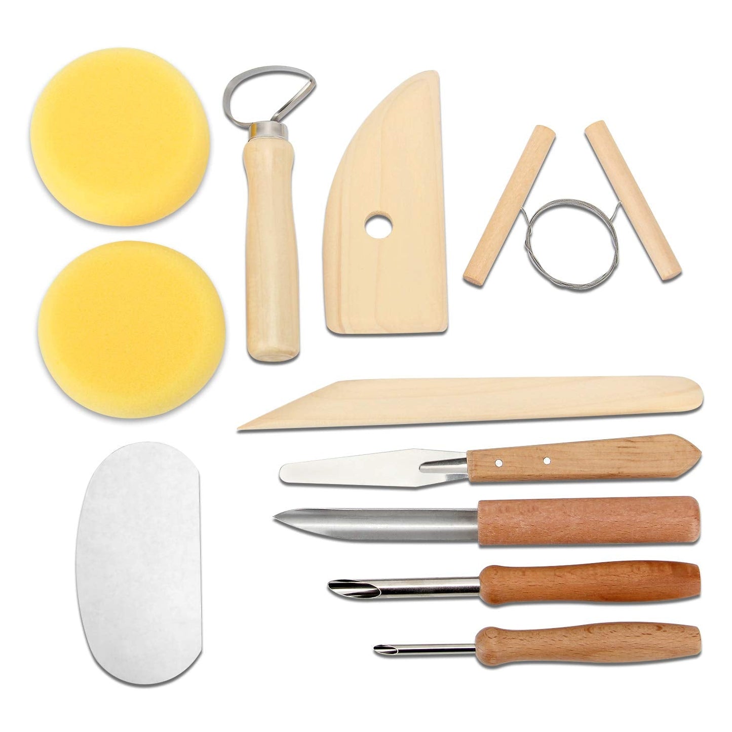 Blisstime 42pcs Pottery Tools, Clay Sculpting Tool Kit Air Dry Clay Tools, Clay Kit for Pottery Wheel, DIY Arts and Crafts