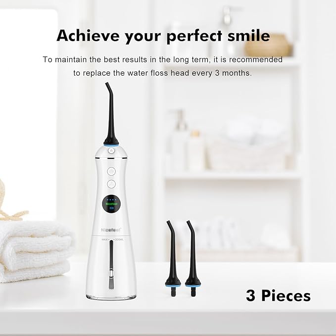 Replacement Tips for Oralfree,Nicwell,Nicefeel,COSLUS,Mospro,Zerhunt,McNaval Water Flosser, Replacement Heads Oral Irrigator Jet Tip Nozzel,Blcak（3 Pack）
