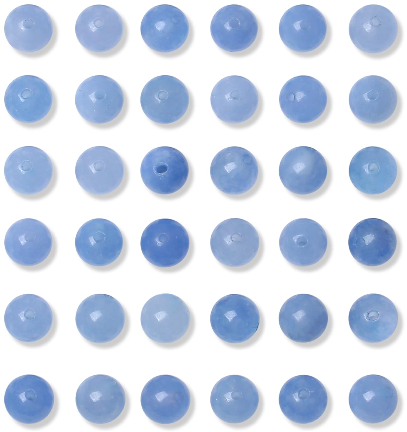 QINJIEJIE 100pcs Aquamarine Beads 8mm Round Loose Blue Crystal Beads for DIY Jewelry Making