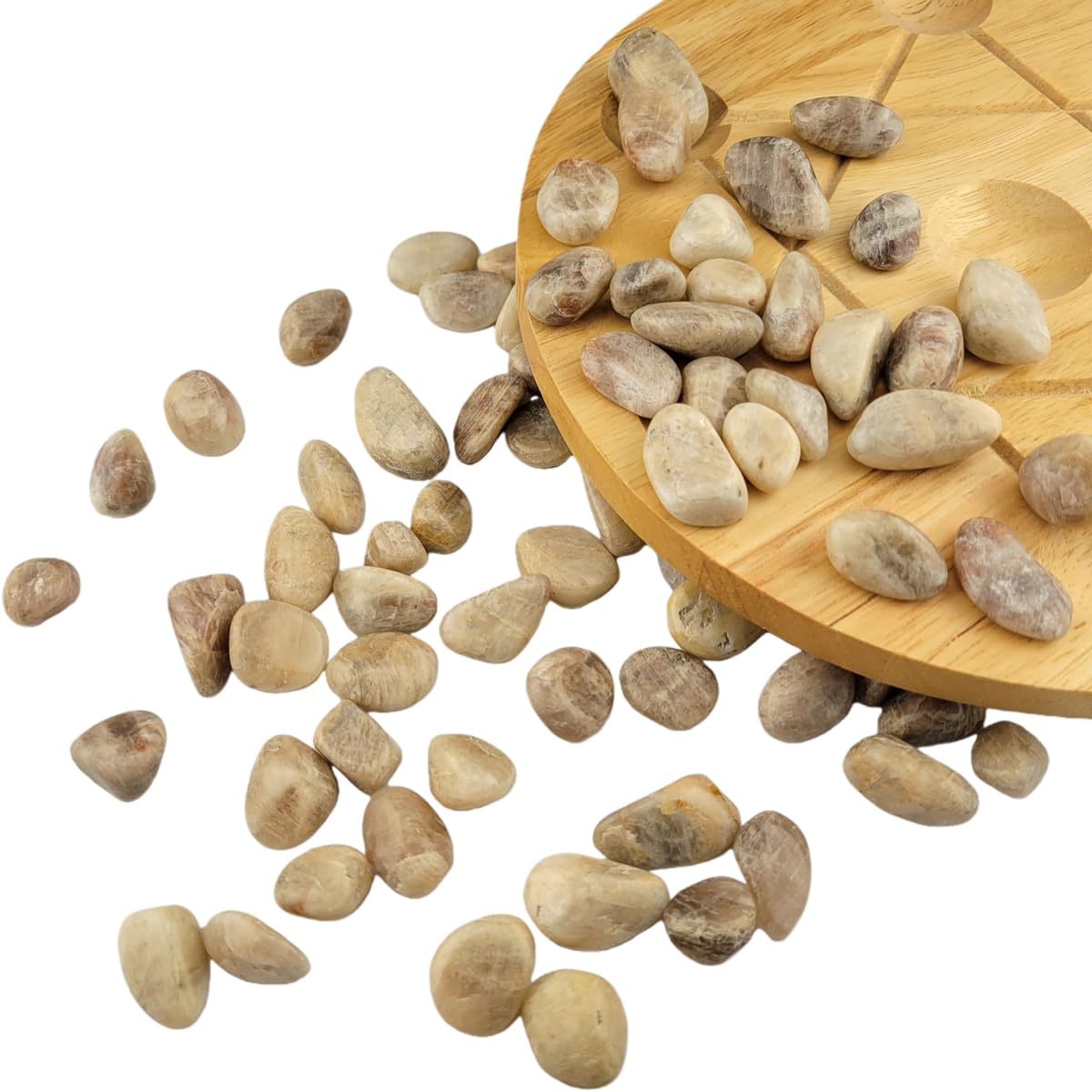 1,000 Carats Cream Moonstone Handpicked Tumbled Stones Crystals 0.4''-0.6'' Chips Bulk Pocket Stones for Healing, Reiki, Meditation, Witchcraft and Home Decorations (Cream Moonstone)