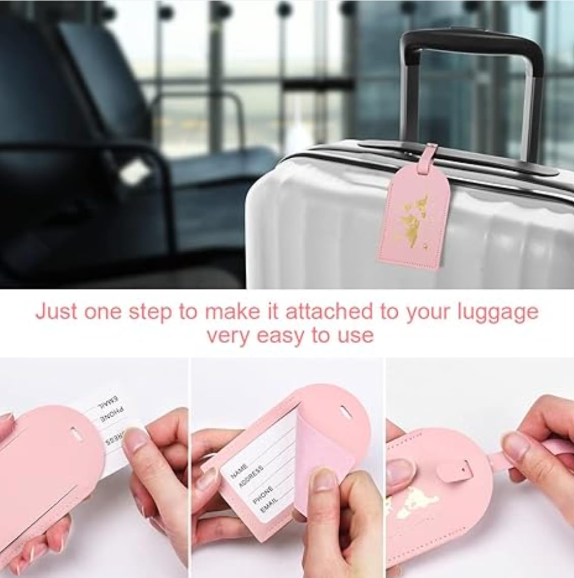 Travel Accessories Set, Passport Holder with Luggage Tag, Digital Scale 110lb, Suitcase Strap with Lock
