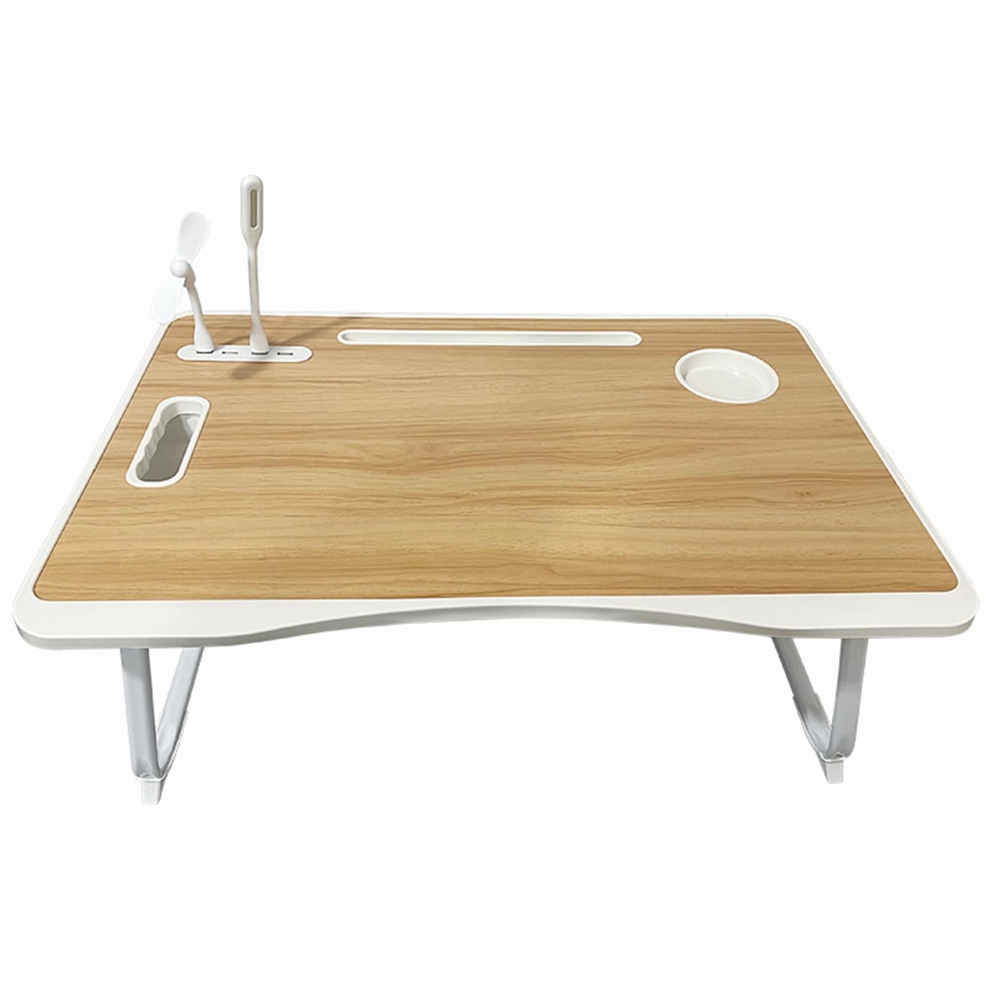 Foldable Laptop Bed Desk with USB Port, Storage Drawer & Cup Holder - Large 23 Inch Portable Lap Tray for Working, Reading, and Writing in Bed