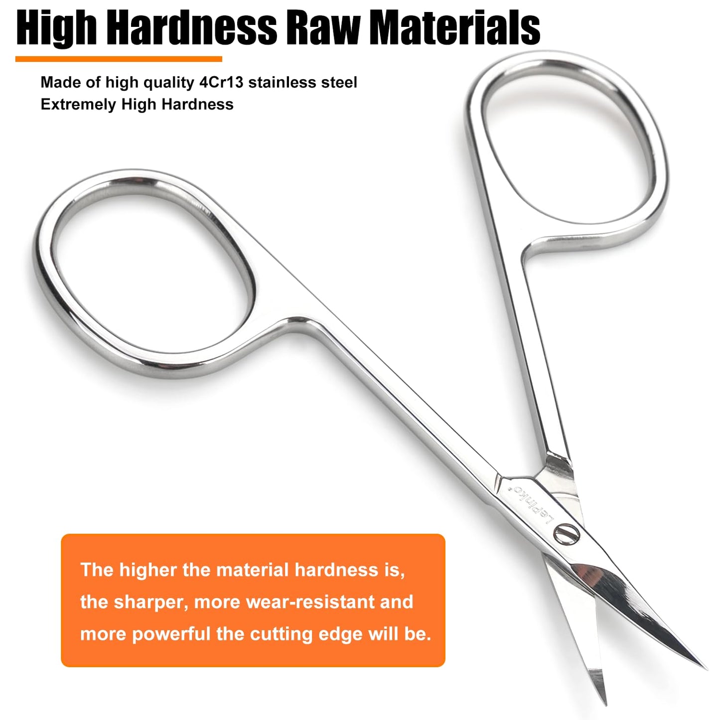 LePinko Professional Cuticle Scissors, Fully Forged, Sharper and More Wear-resistant, Short Blades