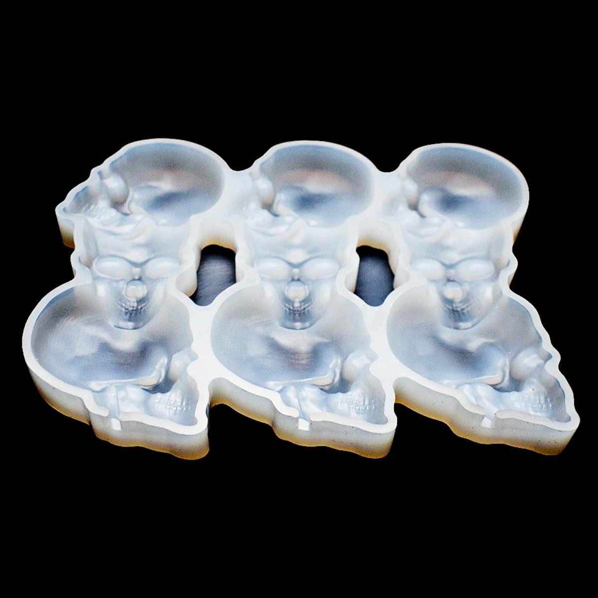 mostsom Skull Head Shape Silicone Lollipop Molds Easter Skull Chocolate Candy Cheese Mould Cake Decorating Tools 2PCS (F_Skull Head)