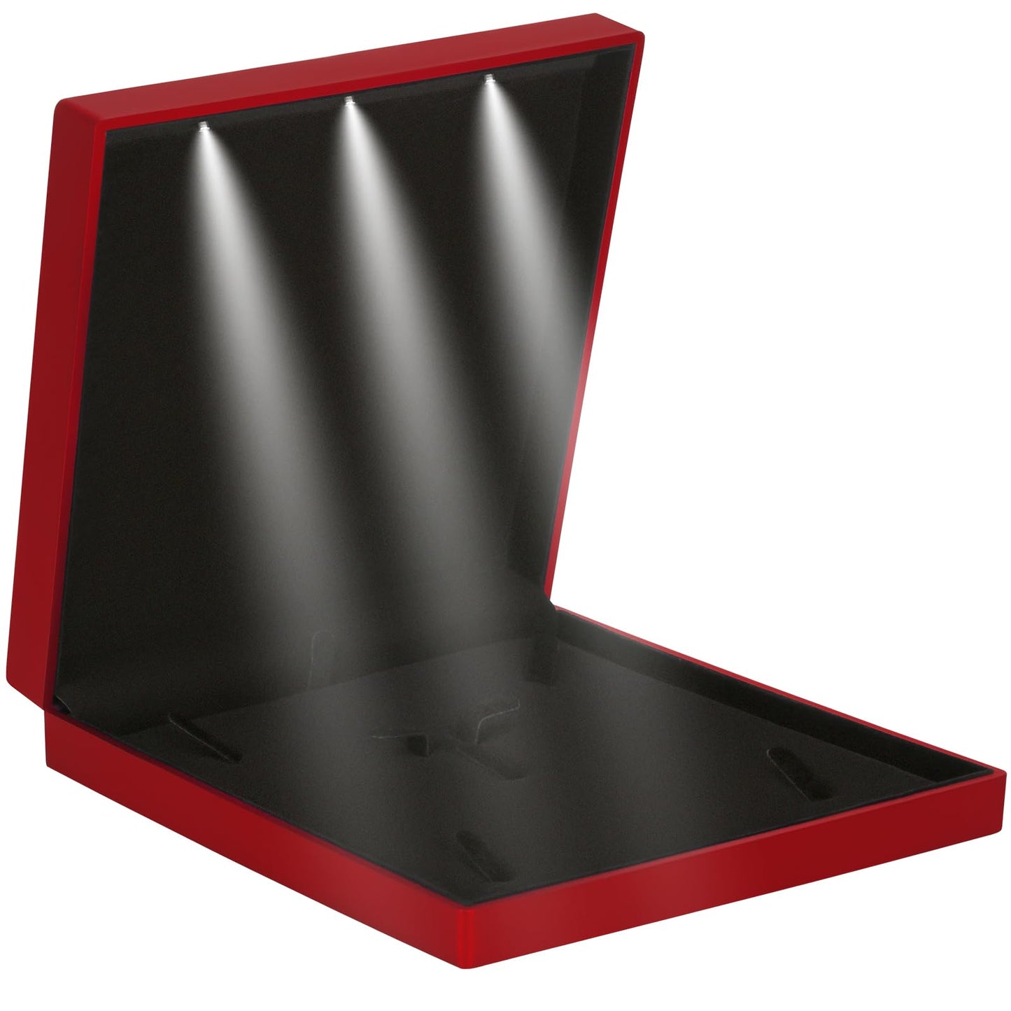 LETURE Large Velvet Jewelry Set Gift Box, Necklace Box With LED Light, Elegant Velvet Gift Box For Bracelet Necklace Earring Ring (Red)