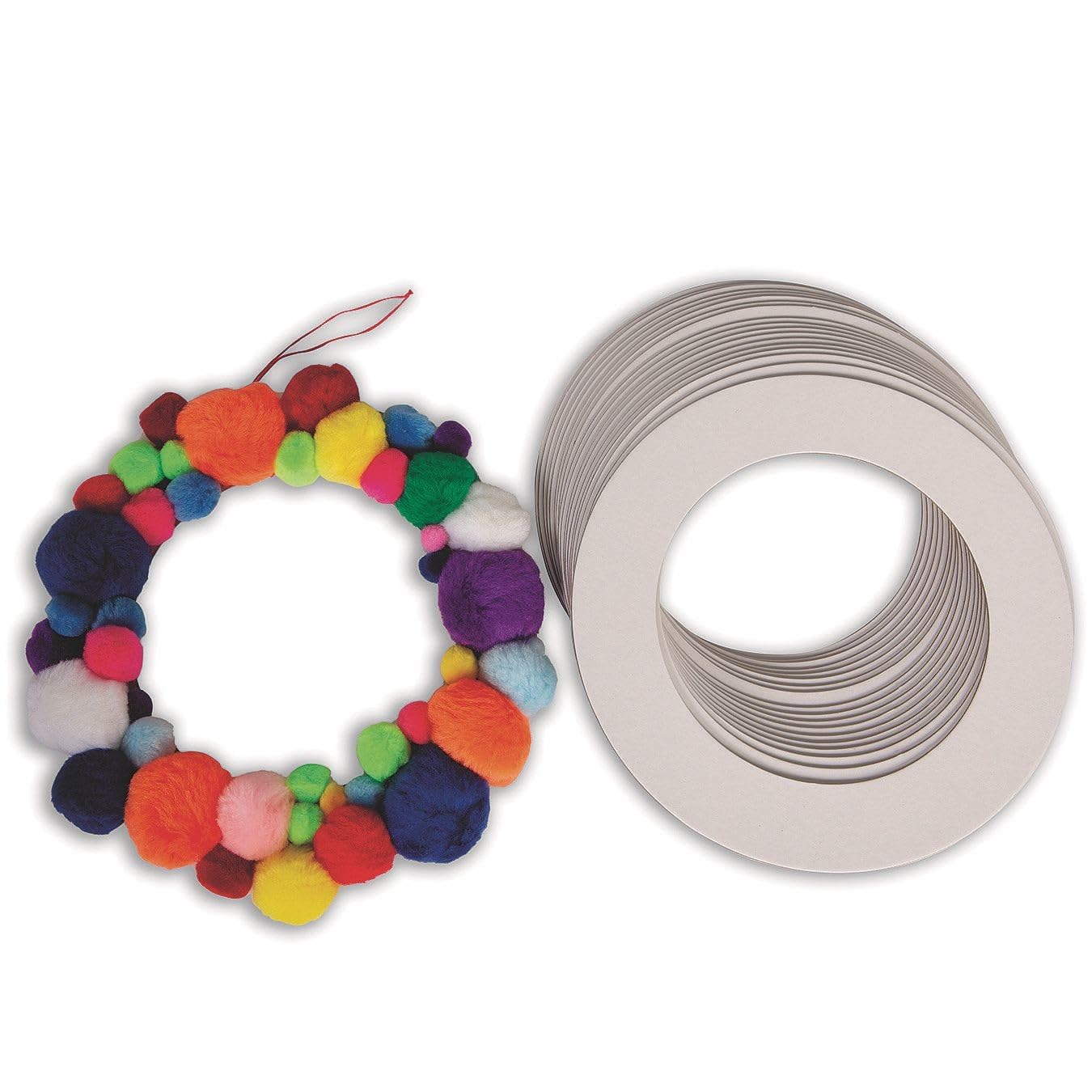 S&S Worldwide Self-Adhesive Wreath Ring. Sturdy Chipboard, Perfect for Collage and All Wreath Projects. Use Craft Trims, Paper, Yarn, Glitter, Gems & More. Total Diameter 9". Pack of 24