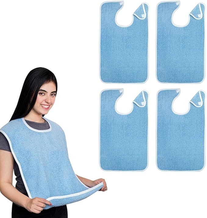 Avalon Towels Adult Bibs for Women 100% Cotton Bib for Adults for Eating - Terry Cloth Adult Bibs for Men Clothing Protectors