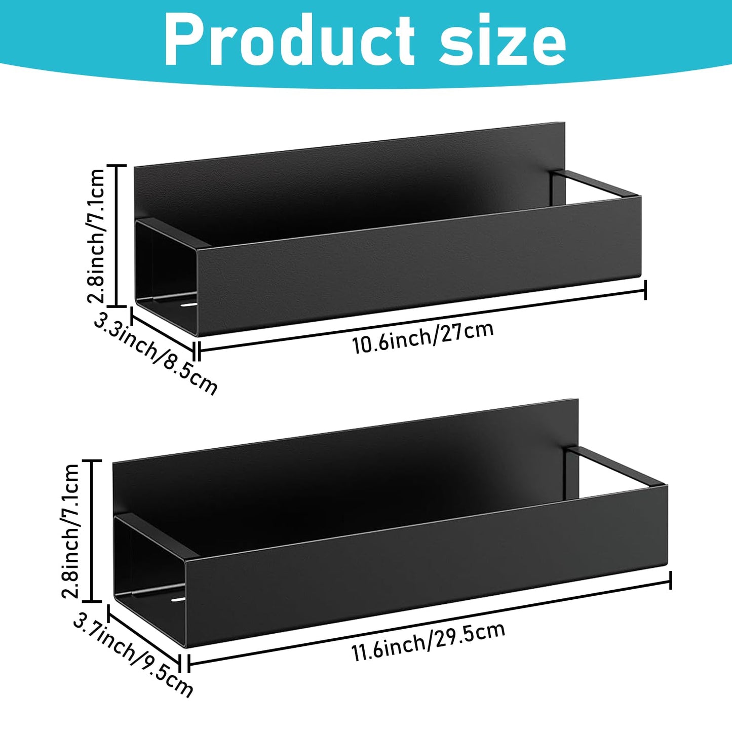 2 Pcs Magnetic Spray Can Holder, Magnet Toolbox Holder, Wall Mounted Spray Bottle Rack, Mechanic Paint Can Organizer, Tool Box Storage Rack for Garage Home Workspace (Black)