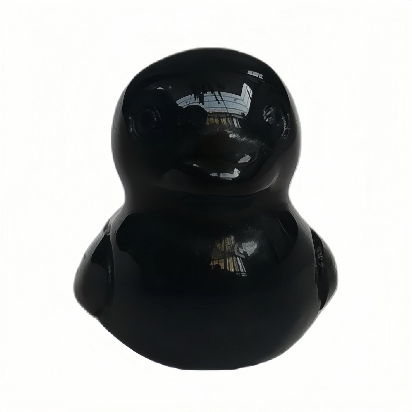 Bacatgem Natural Black Obsidian Crystal Duck Carving Positive Energy Home Decoration Desk Decor,1.18 Inchs Crystal and Healing Stone Ornament
