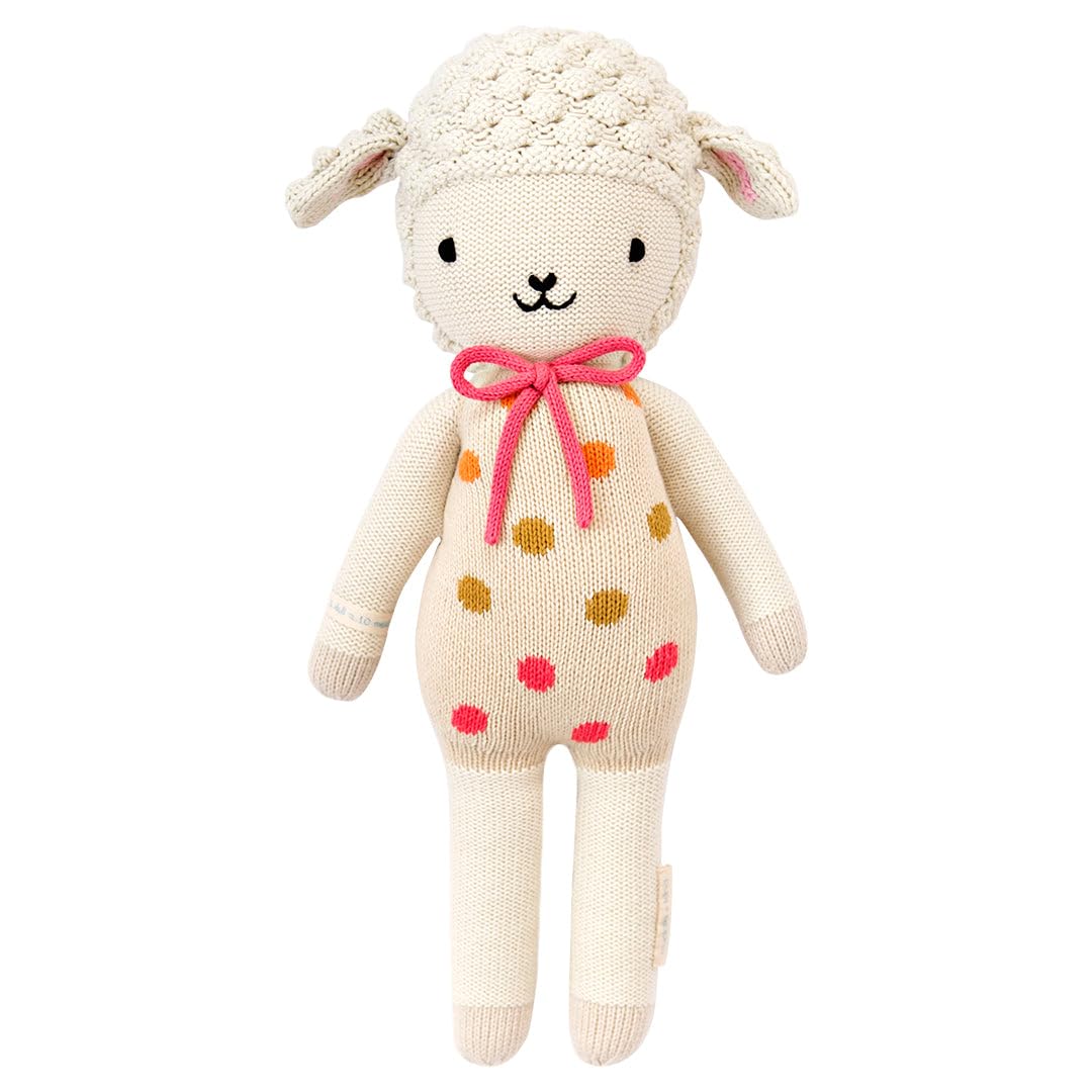 cuddle + kind Lucy The Lamb Regular 20" Hand-Knit Doll – 1 Doll = 10 Meals, Fair Trade, Heirloom Quality, Handcrafted in Peru, 100% Cotton Yarn