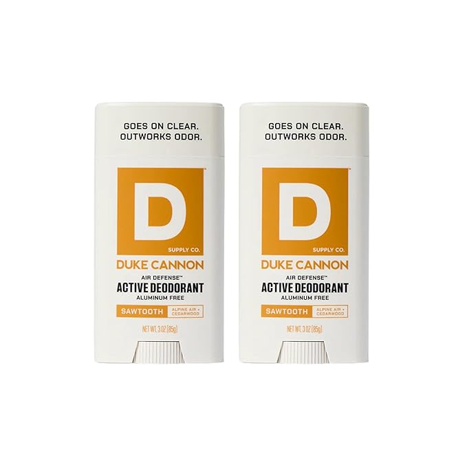 Duke Cannon Supply Co. Aluminum-Free Deodorant for Men 3 oz. Sawtooth, 2 Pack - Unique Masculine Scent, Odor Control & Soothe Skin