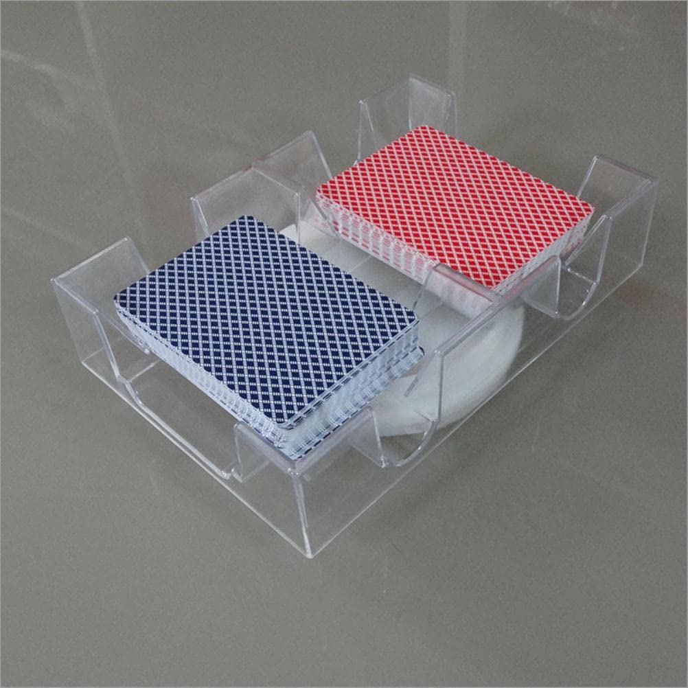 Keenso Rotating Card Tray, Transparent Multi-Layer Organizer, Playing Card Holder, for Poker Games, Family Entertainment, and Card Display