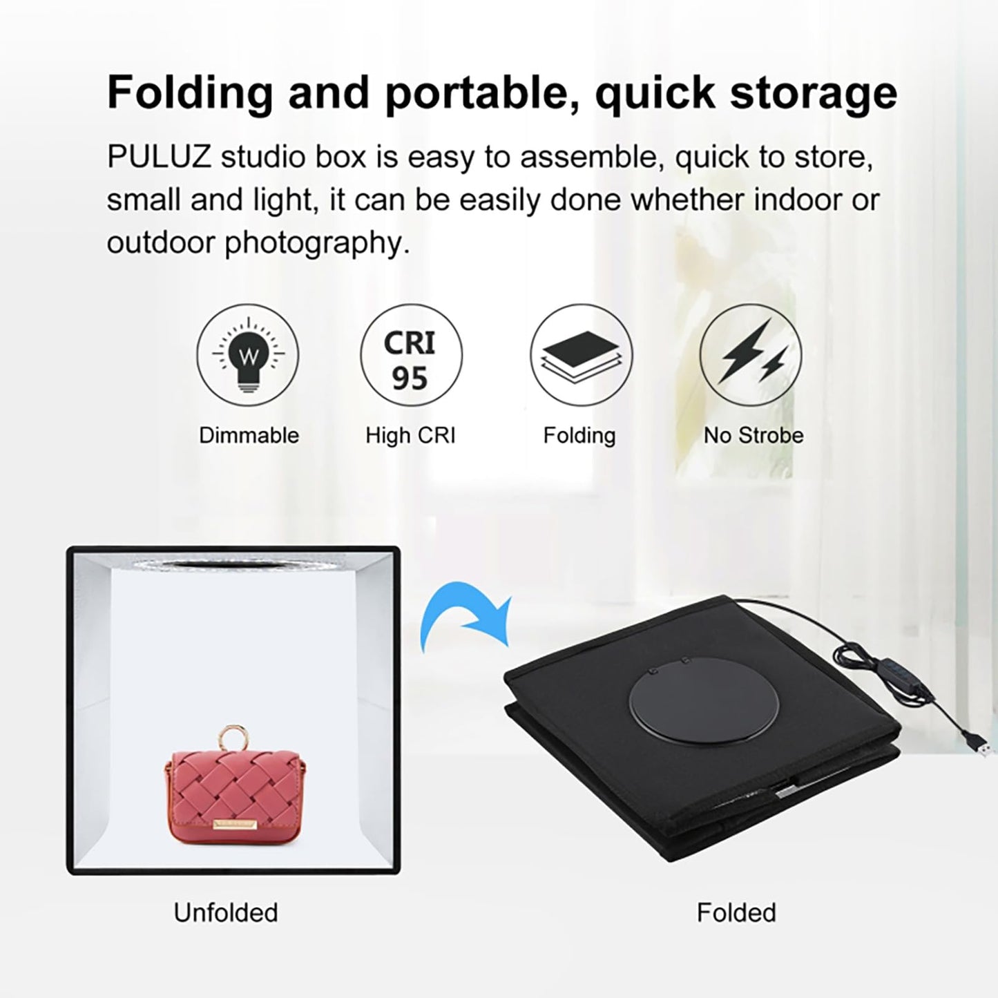 2026 Upgraded Photo Studio Light Box Photography, 10"x10" Professional Foldable Dimmable Shooting Tent Kit with CRI >95 102pcs LED Lights & 6 Kinds of Double-Sided Color Backdrops for Mini Products