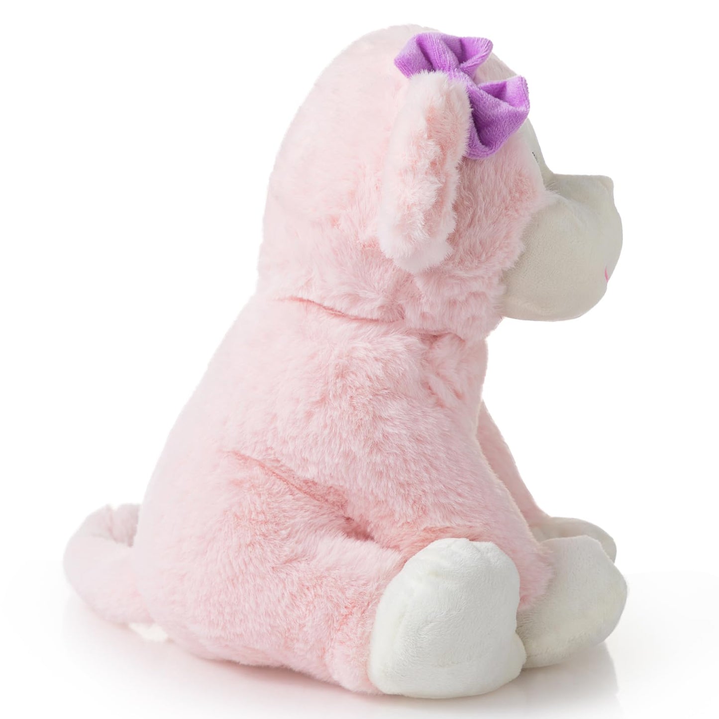 HollyHOME Monkey Stuffed Animal Cute Plush Monkey Toy Birthday for Girls 12 inch Pink