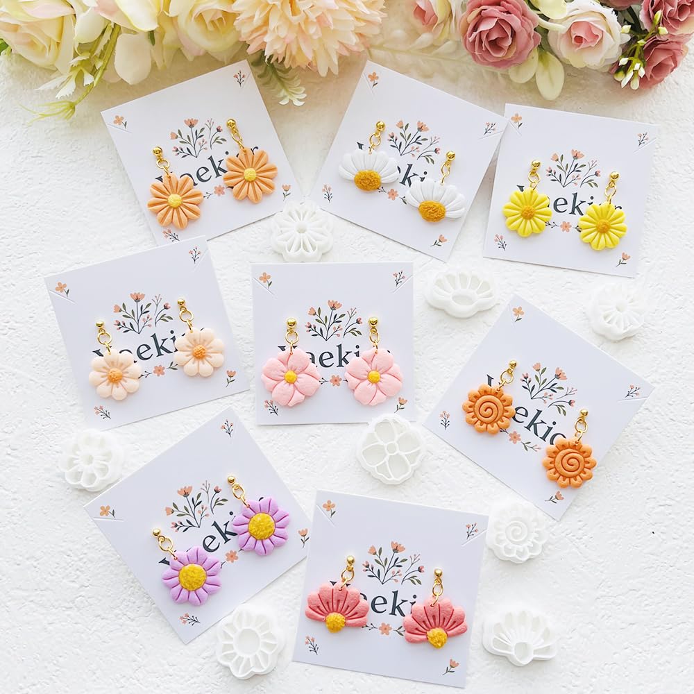 Flower Shape Polymer Clay Cutters Set – Molds and Clay Cutters for Polymer Clay, Floral Clay Earring Tools