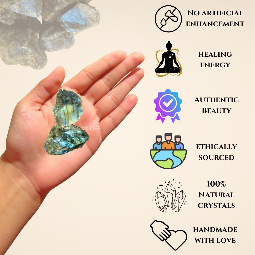 Crystals, Rocks, Jade, Crystals and Healing Stones, Witchcraft Supplies, Healing Crystals, Stones, Healing Stones, Rock Collection, Agate, Raw Stones (Labradorite, 2 Pcs)
